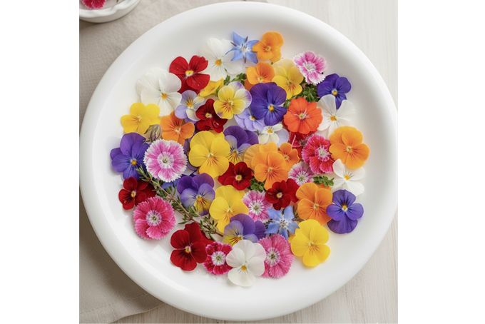 食用花の盛り合わせ